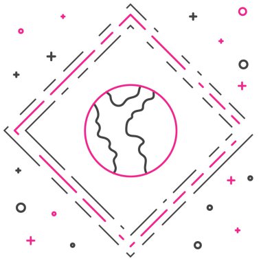 Küresel Küresel Ekonomik Kriz Simgesi beyaz arka planda izole edildi. Dünya finans krizi. Renkli taslak konsepti. Vektör.