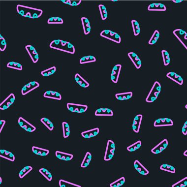 Çizgili ekmek simgesi siyah arkaplanda izole edilmiş. Vektör.