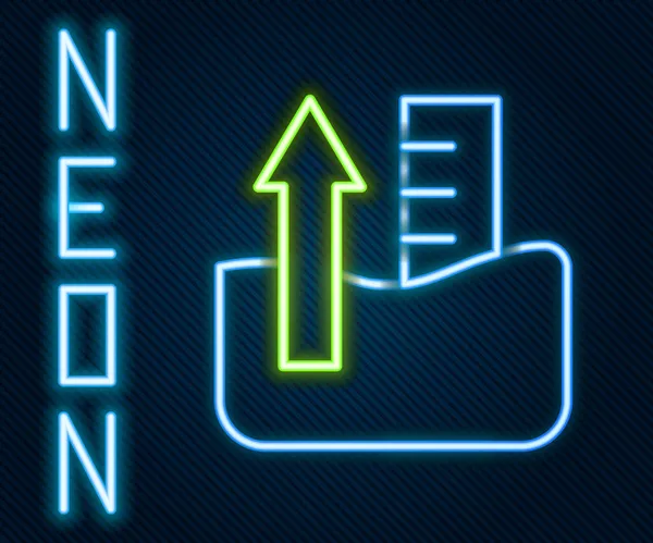 Ragyogó Neon Vonal Emelkedik Vízszint Ikon Elszigetelt Fekete Alapon Színes — Stock Vector