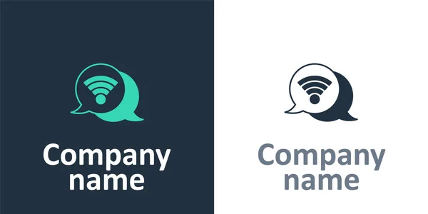 Logotype Wireless Internet Network Symbol Icon Isolated White Background Logo — Stock Vector