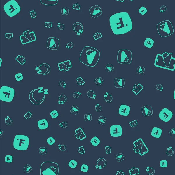 Hava tahminini ayarla, Fahrenheit, uyku zamanı ve kusursuz şablon. Vektör.