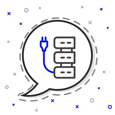 Satır Sunucusu simgesi beyaz arkaplanda izole edildi. Uygulama, servis konsepti, ayar seçenekleri, bakım, onarım, onarım. Renkli taslak konsepti. Vektör.