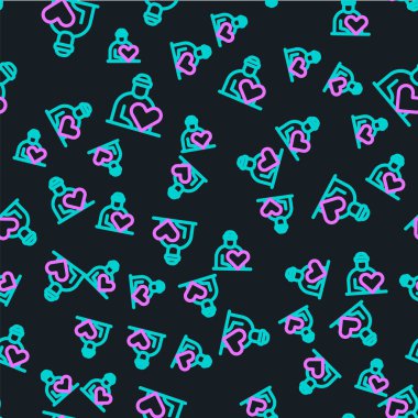 Gönüllü çizgisi simgesi siyah arkaplanda izole edilmiş. Bakım, sevgi ve iyi kalpli toplum yoksul, evsiz ve yaşlıları destekliyor. Vektör