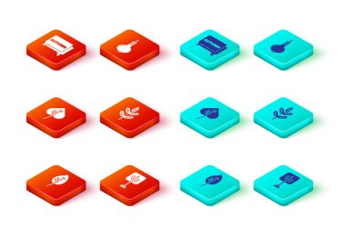 Yaprak ya da yaprak, Ağaç, Soğan ve Konuşma baloncuğu ve metin sonbahar ikonu. Vektör