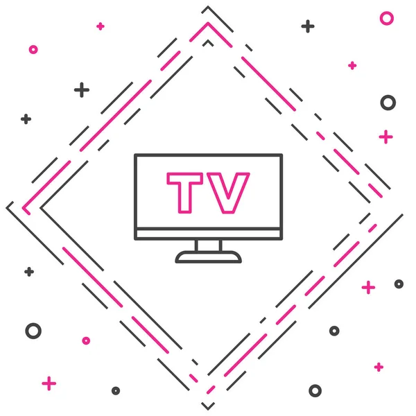 Akıllı Simgesi Beyaz Arkaplanda Izole Edildi Televizyon Tabelası Renkli Taslak — Stok Vektör
