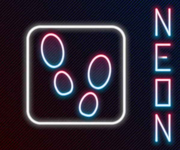 Glödande Neon Line Mänskliga Fotspår Skor Ikon Isolerad Svart Bakgrund — Stock vektor