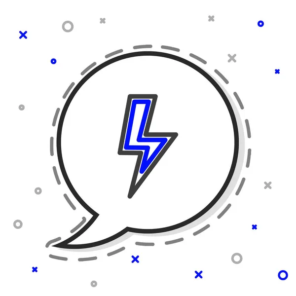 Line Lightning Csavar Ikon Elszigetelt Fehér Háttér Villámjel Töltés Flash — Stock Vector