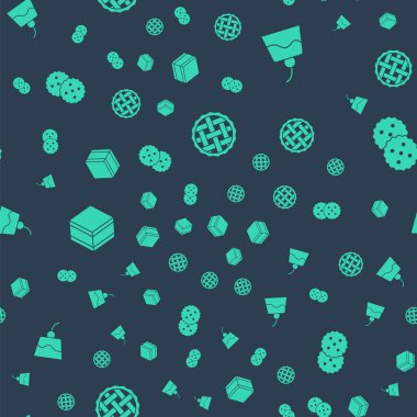 Ev yapımı turta, puding, çikolatalı kek ve kurabiye ya da bisküvi. Vektör