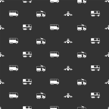 Uçak, Otobüs ve Trolleybus 'u kusursuz bir düzene sokun. Vektör