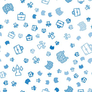 Ön hat geliştirme, dijital alarm saati ve evrak çantasını pürüzsüz şablona ayarla. Vektör