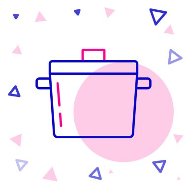 Çizgi Pişirme ikonu beyaz arkaplanda izole edildi. Haşlama ya da güveç besin sembolü. Renkli taslak konsepti. Vektör.