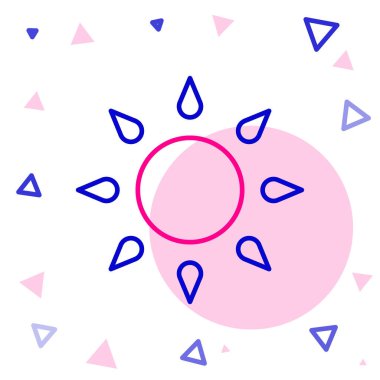 Çizgi Sun simgesi beyaz arkaplanda izole edildi. Renkli taslak konsepti. Vektör