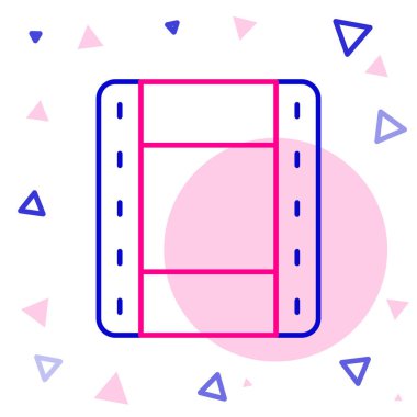 Çizgi Oynatma Video simgesi beyaz arkaplanda izole edildi. Film şeridi tabelası. Renkli taslak konsepti. Vektör