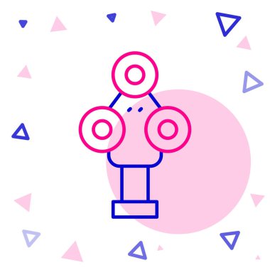 Satır 3D tarayıcı simgesi beyaz arkaplanda izole edildi. Renkli taslak konsepti. Vektör