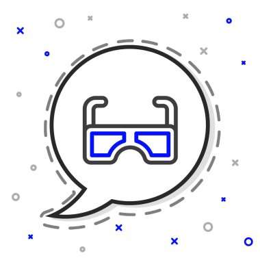 Çizgi Gözlüğü simgesi beyaz arkaplanda izole edildi. Gözlük çerçevesi sembolü. Renkli taslak konsepti. Vektör