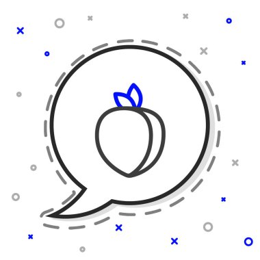 Beyaz arkaplanda Plum meyvesi simgesi izole edildi. Renkli taslak konsepti. Vektör