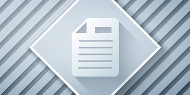 Kağıt kesimi Dosya simgesi gri arkaplanda izole edildi. Kontrol listesi simgesi. İş konsepti. Kağıt sanatı tarzı. Vektör