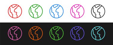 Küresel Ekonomik Kriz ikonu siyah beyaz arka planda izole edildi. Dünya finans krizi. Vektör