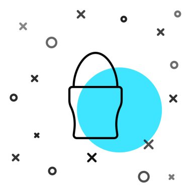 Beyaz arka planda izole edilmiş bir simgede siyah çizgi tavuk yumurtası. Rastgele dinamik şekiller. Vektör