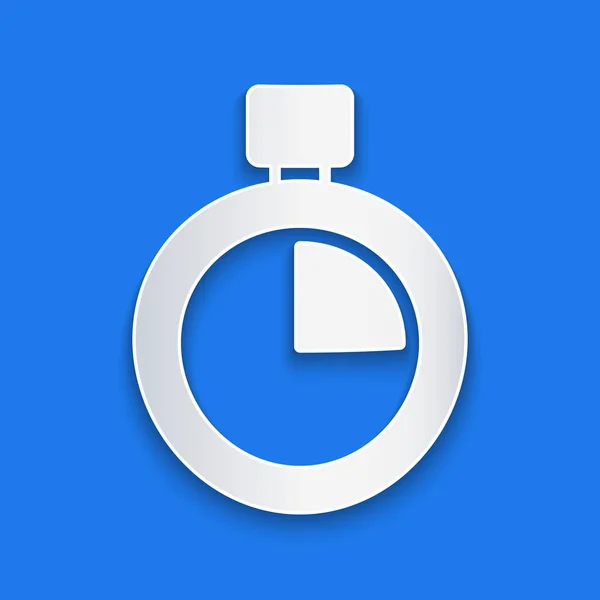 Χαρτί Περικοπή Εικονίδιο Stopwatch Απομονώνονται Μπλε Φόντο Χρονόμετρο Χρονόμετρο Στυλ — Διανυσματικό Αρχείο