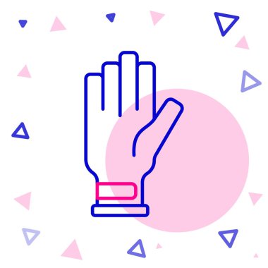 Golf eldiveni simgesi beyaz arkaplanda izole edildi. Spor malzemeleri. Spor üniforması. Renkli taslak konsepti. Vektör