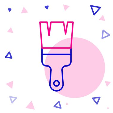 Çizgi fırçası simgesi beyaz arkaplanda izole edildi. Renkli taslak konsepti. Vektör