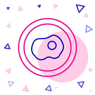 Hat çırpılmış yumurta simgesi beyaz arka planda izole edildi. Ev yemeği, sahanda yumurta, sağlıklı kahvaltı, omlet ikonu. Renkli taslak konsepti. Vektör