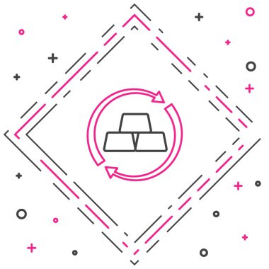 Hat Gold para değişimi simgesi beyaz arkaplanda izole edildi. Para değiştirici. Renkli taslak konsepti. Vektör