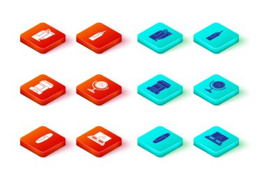 Mascara fırçasını, aynalı makyaj tozunu terleme önleyici deodorant rulosunu, yuvarlak makyajı krem losyon kozmetik tüpünü ve ikonu hazırla. Vektör