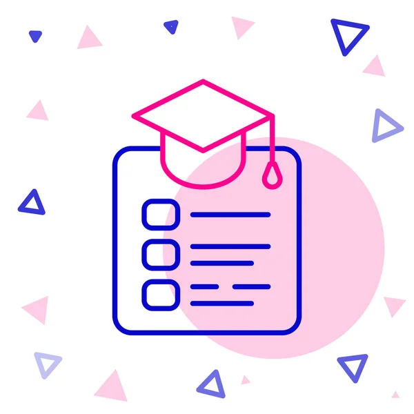 Line Online Education Graduation Icon Ізольовано Білому Тлі Онлайн Вчитель — стоковий вектор