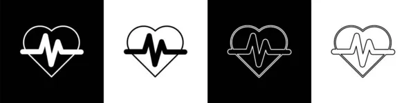 Ορισμός Εικονιδίου Καρδιακού Ρυθμού Απομονωμένο Ασπρόμαυρο Φόντο Σημάδι Καρδιάς Εικονίδιο — Διανυσματικό Αρχείο
