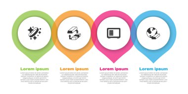 Altın yüzük, takas parası, kasa ve barlar. Ticari bilgi şablonu. Vektör
