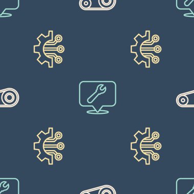 Hat zamanlayıcı kiti, Algoritma ve Konum anahtarlarını kusursuz desende ayarlayın. Vektör.