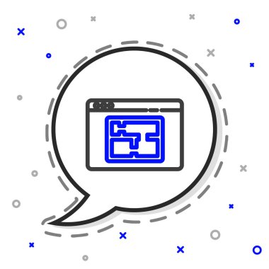 Çizgi Ev planı simgesi beyaz arkaplanda izole edildi. Renkli taslak konsepti. Vektör İllüstrasyonu.