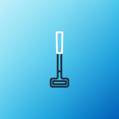 Golf kulübü simgesi mavi arkaplanda izole edildi. Renkli taslak konsepti. Vektör