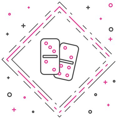 Domino çizgi simgesi beyaz arkaplanda izole edildi. Renkli taslak konsepti. Vektör