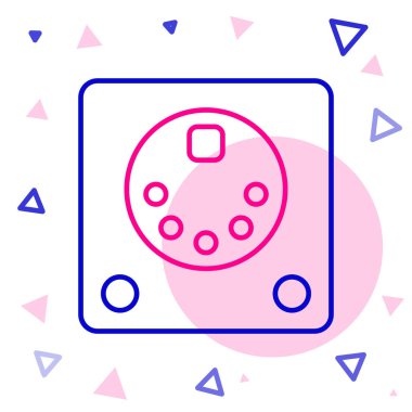 Bateri makinesi simgesi beyaz arkaplanda izole edildi. Müzik aletleri. Renkli taslak konsepti. Vektör