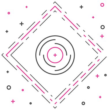 Çizgi Vinil disk simgesi beyaz arkaplanda izole edildi. Renkli taslak konsepti. Vektör