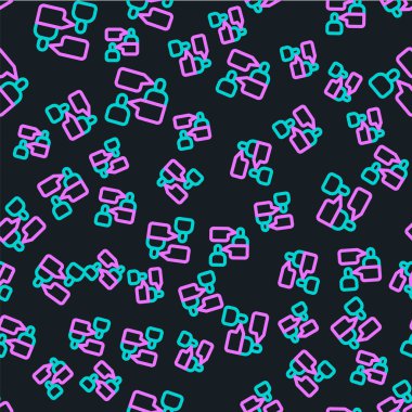 İkinci hatta oturan adamlar siyah arka planda izole edilmiş bir ikon olduğunu söylüyor. Konuşma balonu sohbeti. İleti simgesi. İletişim ya da yorum sohbet sembolü. Vektör