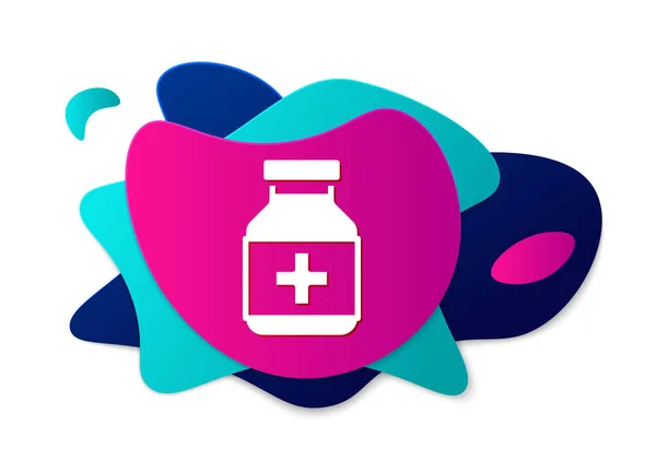 Farbe Medizin Flasche Und Pillen Symbol Isoliert Auf Weißem Hintergrund — Stockvektor