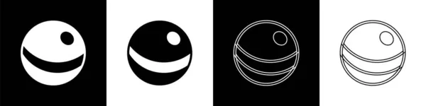 Set Icono Pelota Playa Aislado Sobre Fondo Blanco Negro Juguete — Vector de stock