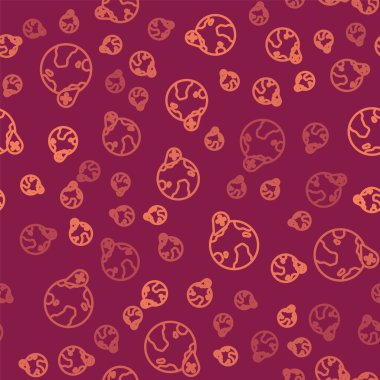 Kahverengi çizgi su damlası simgesi kırmızı arkaplanda izole edilmiş. Nem analizi. Vektör.