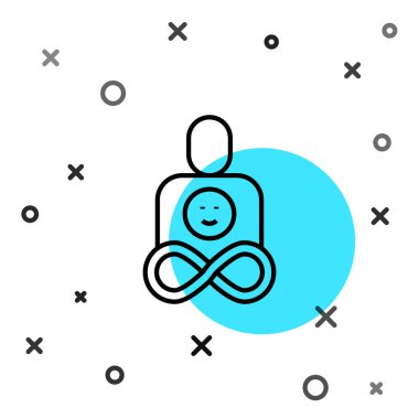 Siyah çizgi dostları daima beyaz arkaplanda izole edilmiş ikon. Sonsuz dostluk kavramı. Rastgele dinamik şekiller. Vektör.