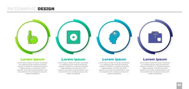 Bowling pimi ve topu, bilardo tebeşiri ve tişörtü ayarla. Ticari bilgi şablonu. Vektör