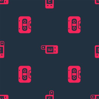 Retro ses kasetini ve ışık ölçerini pürüzsüz desen üzerine ayarla. Vektör