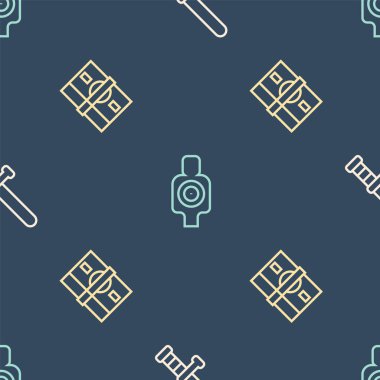 Polis kauçuk copu, kağıt para yığını ve kusursuz atış için insan hedef sporu. Vektör