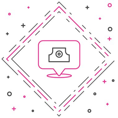 Çizgi spreyi beyaz arkaplanda izole edilmiş başlık simgesini tıkayabilir. Renkli taslak konsepti. Vektör