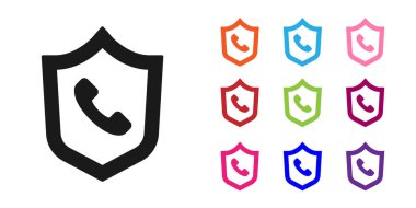 Siyah Telefon, beyaz arkaplanda 24 saat boyunca izole edilmiş destek ikonu. Tüm gün müşteri destek merkezi. Tam zamanlı çağrı servisi. Simgeleri renklendirin. Vektör.