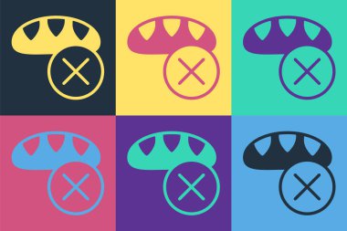 Pop Art Bağış yemek ikonu renk arkaplanında izole edilmiş. Vektör