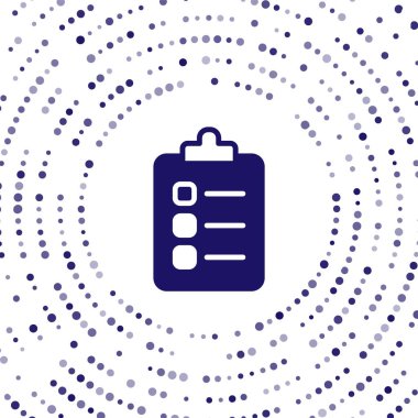 Mavi Yapılacak işler listesi veya planlama simgesi beyaz arkaplanda izole edildi. Soyut çember rastgele noktalar. Vektör